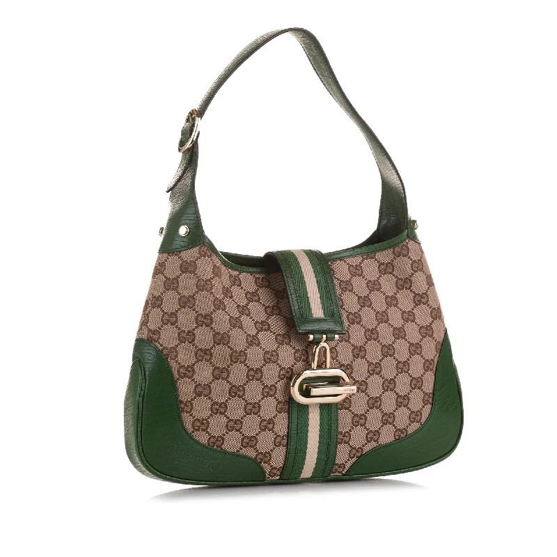 Ladies Gucci shoulder bags with a magnetic - closure flapGucci GG Canvas Junco Shoulder Bag (SHG-m2iTs8)