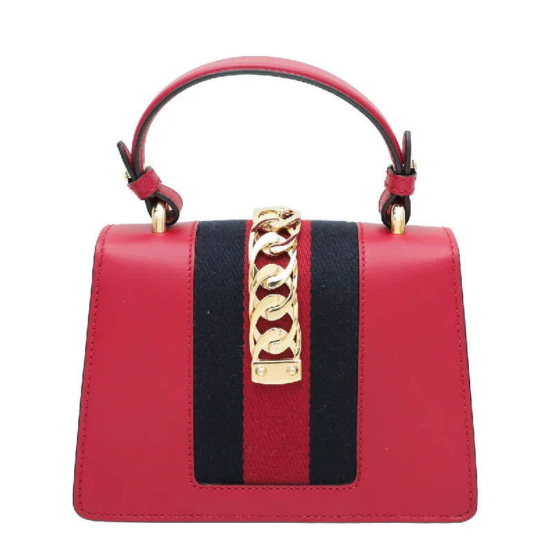 Gucci Marmont bags for women with a snakeskin - effect panelGucci Red Sylvie Mini Top Handle Bag