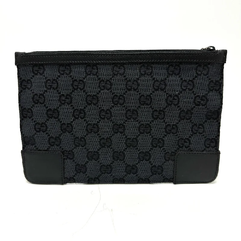 Ladies Gucci shoulder bags with a wide - width strapGUCCI Pouch 150415 GG canvas black GG flat Women Used