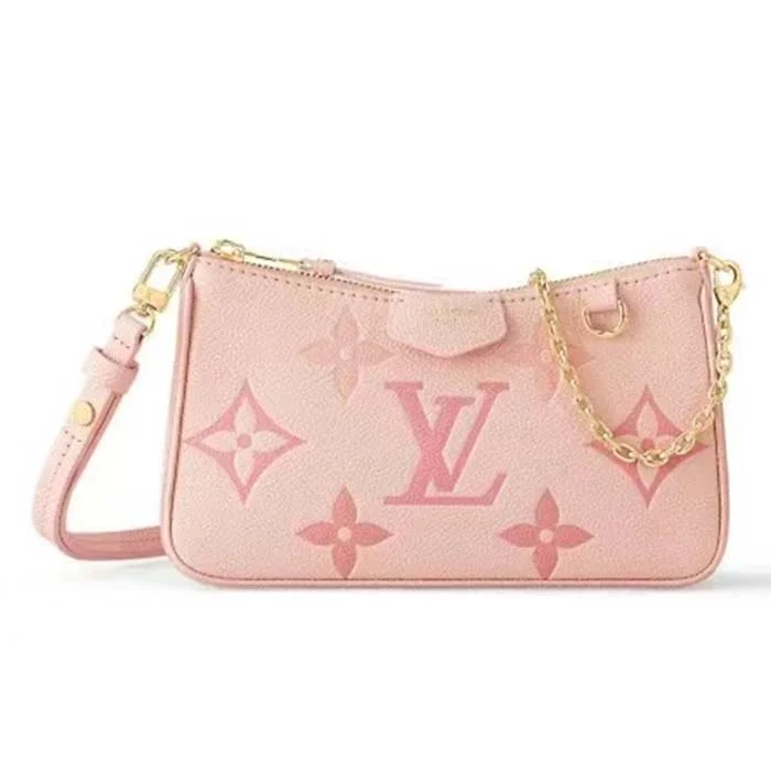 Louis Vuitton Alma bags with a detachable shoulder strap for versatilityLouis Vuitton LV Women Easy Pouch Pink Monogram Empreinte Embossed Supple Grained Cowhide