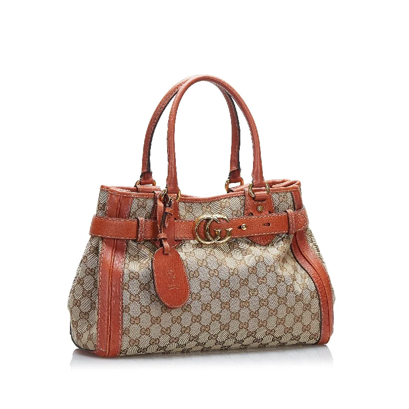 Small - sized Women Gucci shoulder bags for evening outingsGucci GG Canvas Running Tote (SHG-qCEs72)