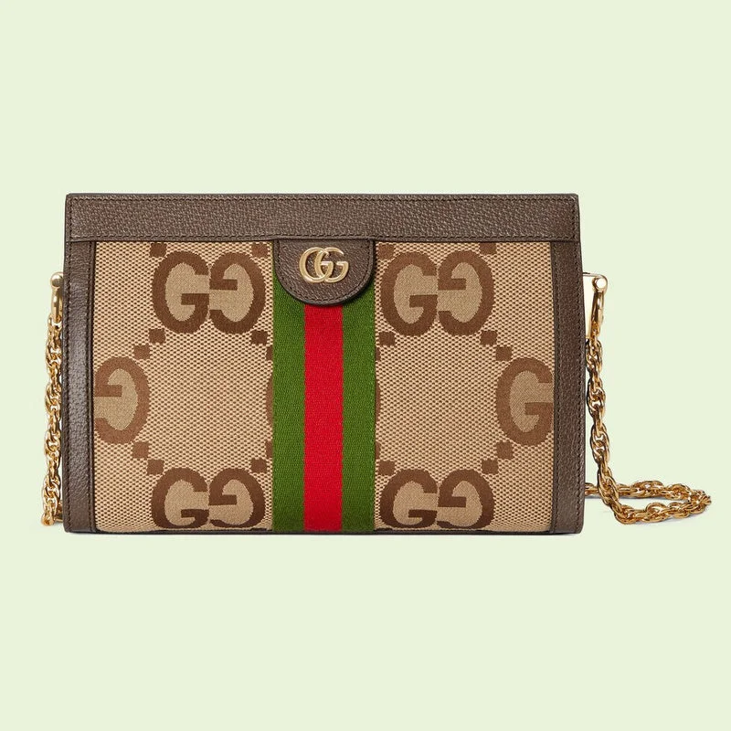 Women Gucci bags with a chain - link trim and a leather bodyWF - Gucci Bags - 13010