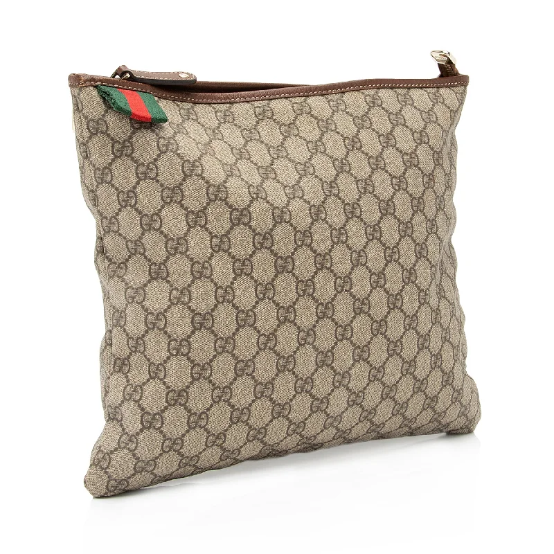 Gucci Dionysus bags for women with tiger - head claspsGucci GG Supreme Web Loop Flat Messenger Bag (SHF-23803)