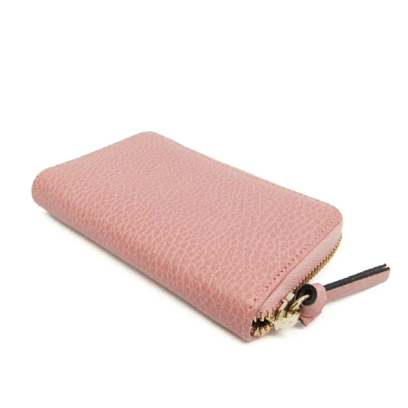 Ladies Gucci shoulder bags with a magnetic - closure flapGucci Women's Leather Card Wallet Pink