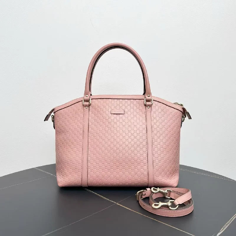 Women Gucci Sylvie bags with a leather - wrapped handleGucci Pink Two-Way Bag 32