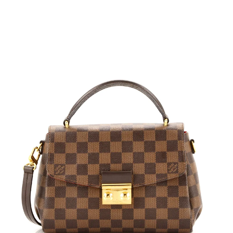 Women Gucci bags with a chain - link trim and a leather bodyCroisette Handbag Damier