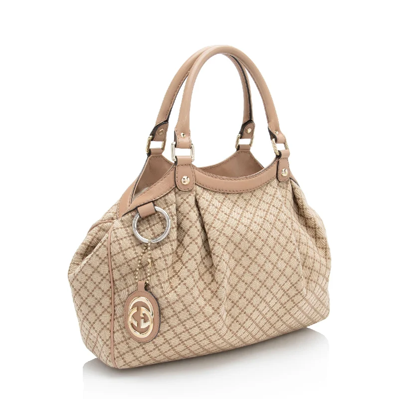 Gucci tote bags for women with a spacious interiorGucci Diamante Canvas Sukey Medium Tote (uHQzf7)