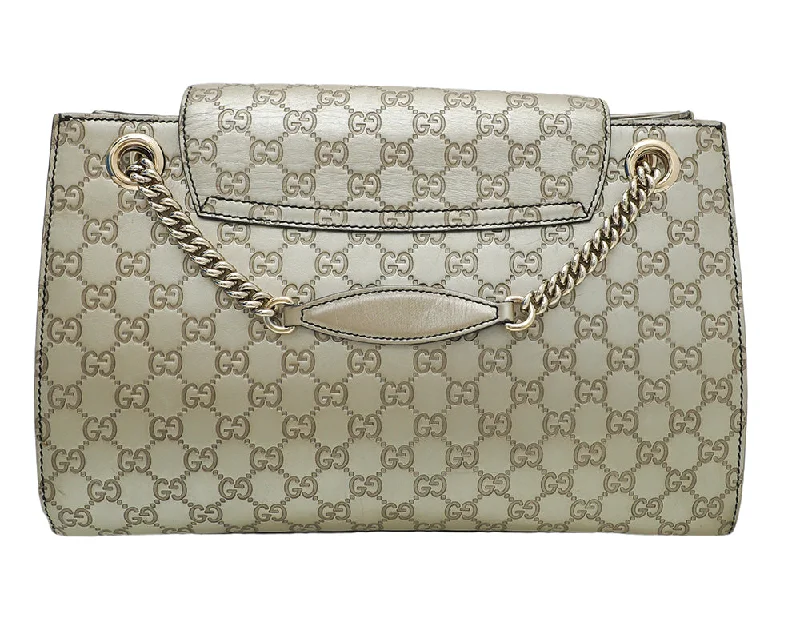 Women Gucci bags with a detachable mobile phone holderGucci Champagne GG Guccissima Emily Large Bag