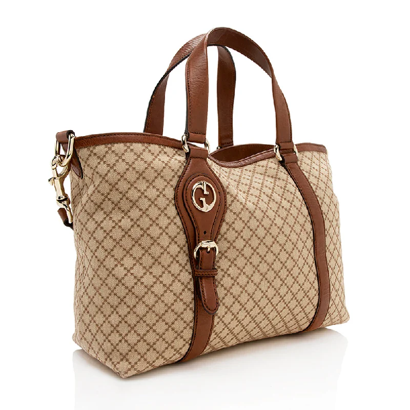 Ladies Gucci handbags with a detachable coin purse insideGucci Diamante Canvas Village Tote (13046)