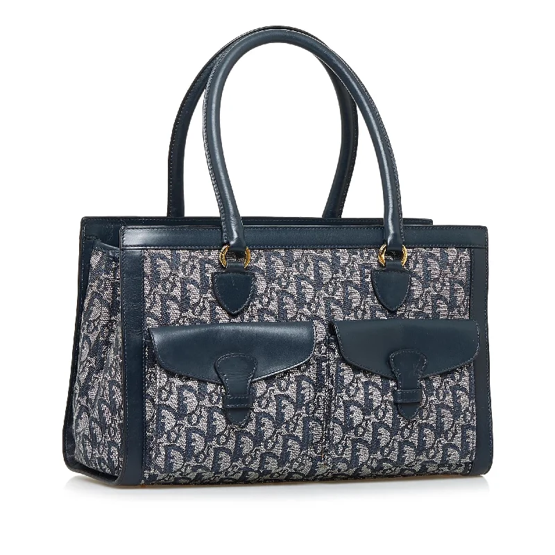 Christian Dior bags with a zip - top closure and multiple compartmentsDior Oblique Trotter Double Pocket Tote (fuspb4)