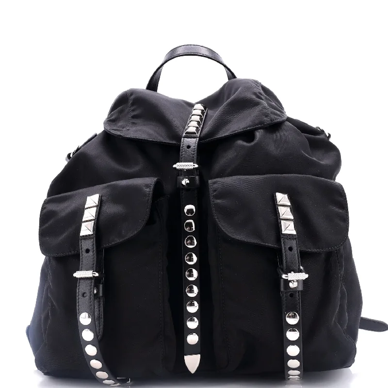 Christian Dior backpacks with a sleek, minimalist silhouetteNew Vela Backpack Tessuto with Studded Leather